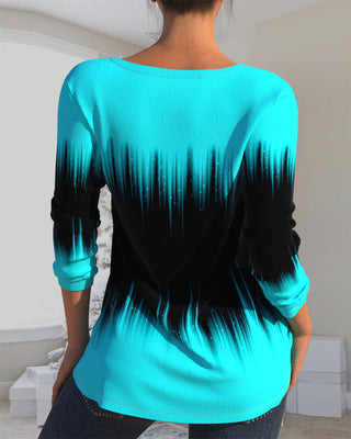 Long sleeve top with ombré print and cutout