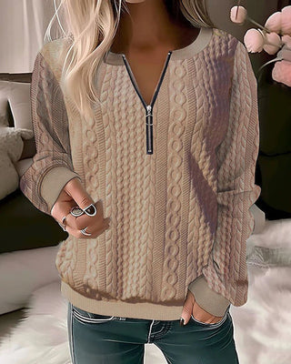 Solid Color Zipped Sweatshirt