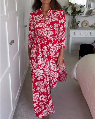 Long dress with floral print