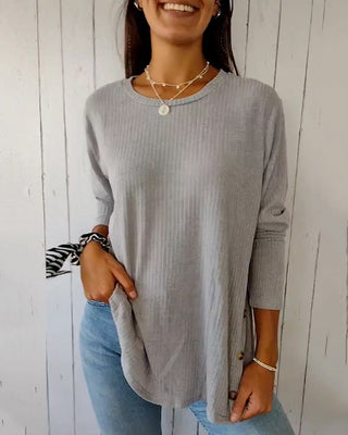 Long sleeve top with crew neck