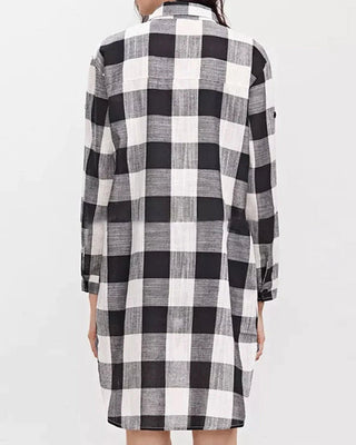 Long-sleeved shirt with check print