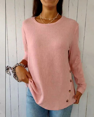 Long sleeve top with crew neck